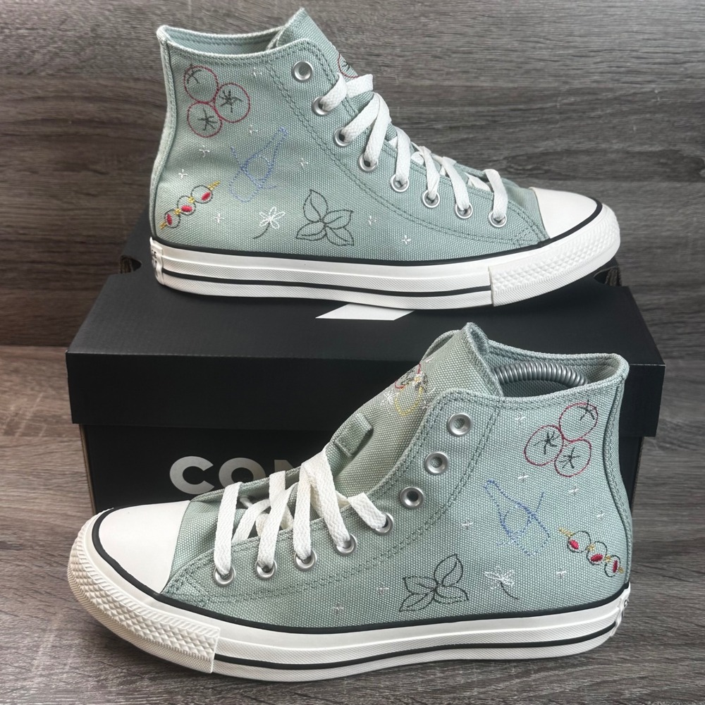 Converse CTAS Hi Top Sneakers Womens 9 Market Thyme Again Green Drinks NEW